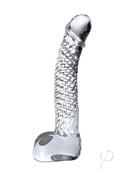 Icicles No. 61 Textured Glass G-spot Dildo With Balls 5in - Clear